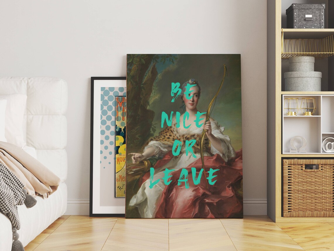 Be Nice Or Leave Feminist Art Print, Maximalist Decor - Image 3