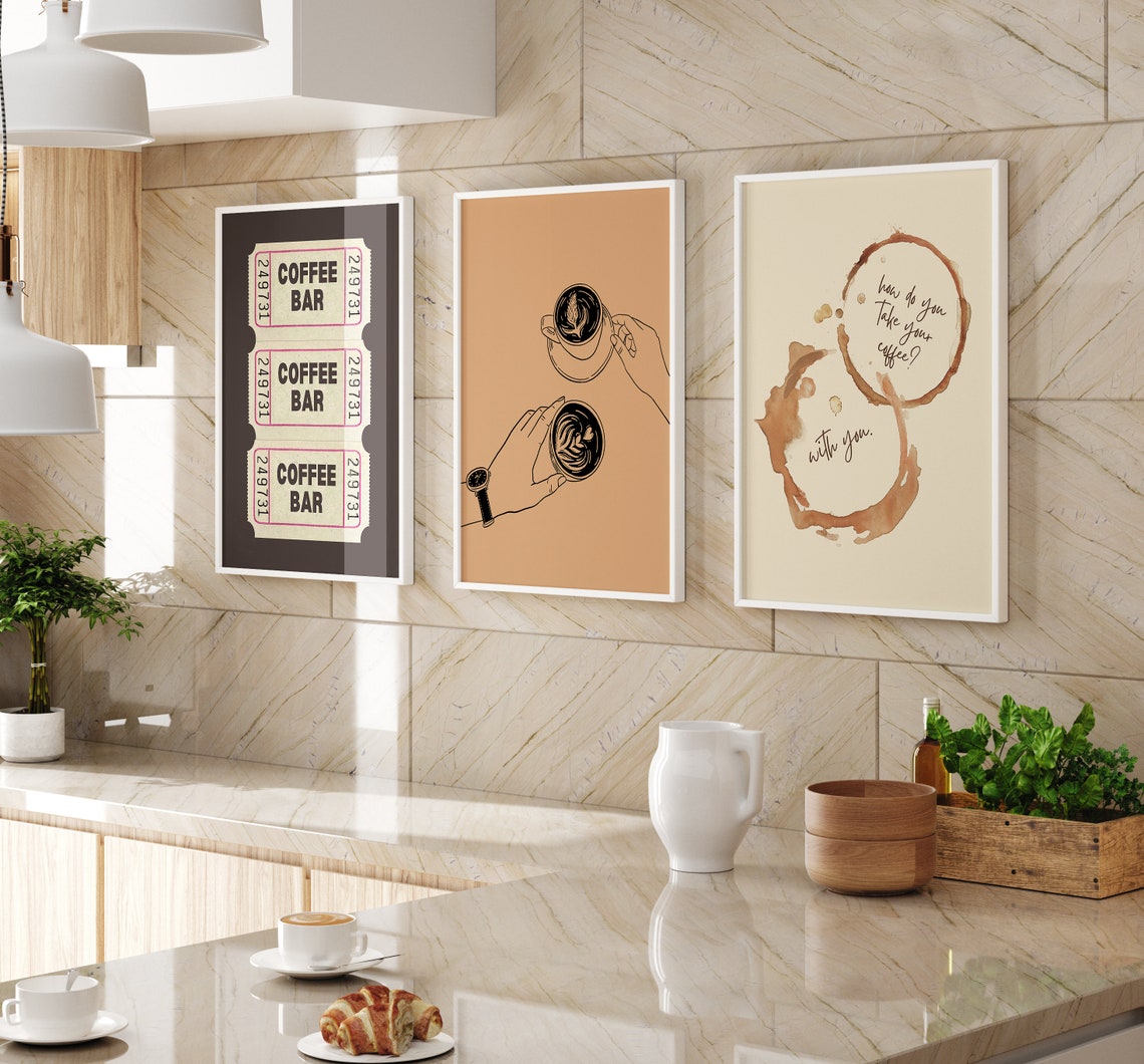 How Do You Take Your Coffee Watercolor Coffee Ring Kitchen Wall Art - Image 4