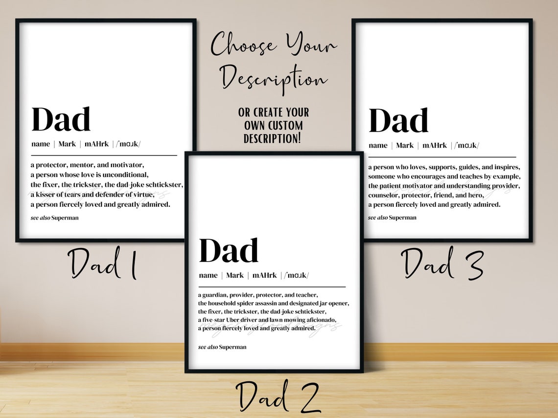 Personalized Dad Dictionary Definition Gift Fathers Day Poster - Image 3