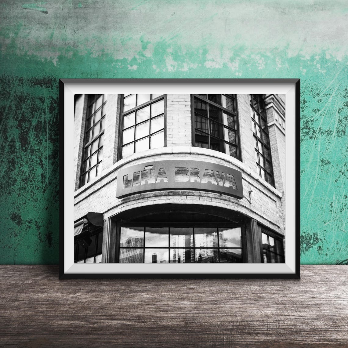 Leña Brava Mexican Seafood Restaurant Corner Sign Chicago Poster - Image 2