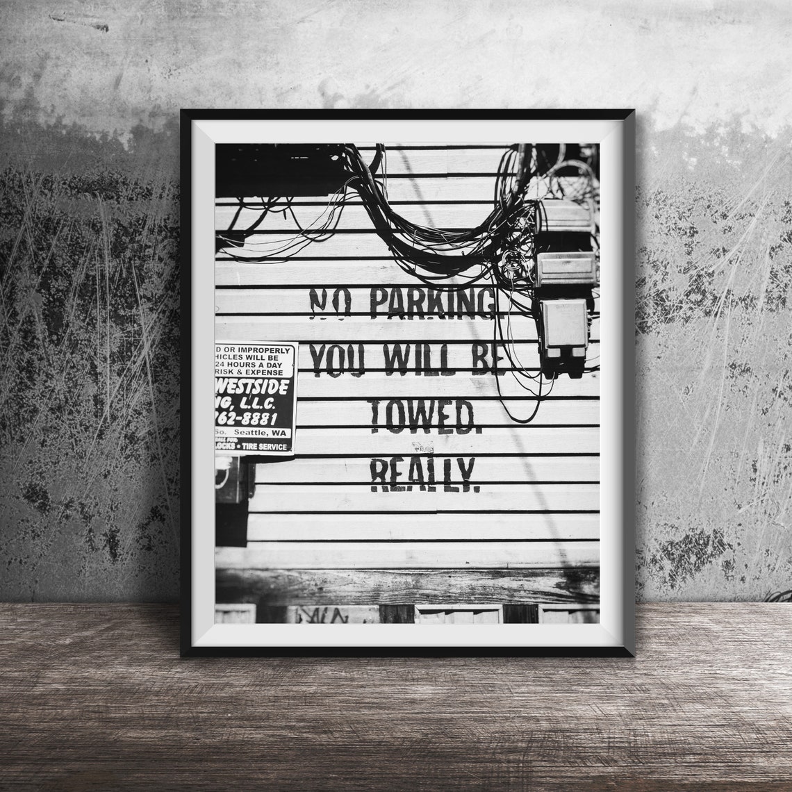 No Parking Really Unframed Photography Print Wall Art Photo Garage Photography Street Sign Print Urban Alley Decor - Image 2
