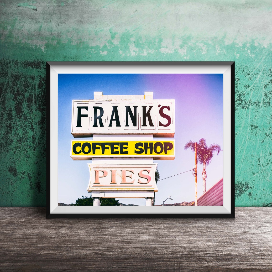 Franks Coffee Shop Art Photography Print Hollywood California Photo Sign Vintage Coffee Shop Burbank Los Angeles