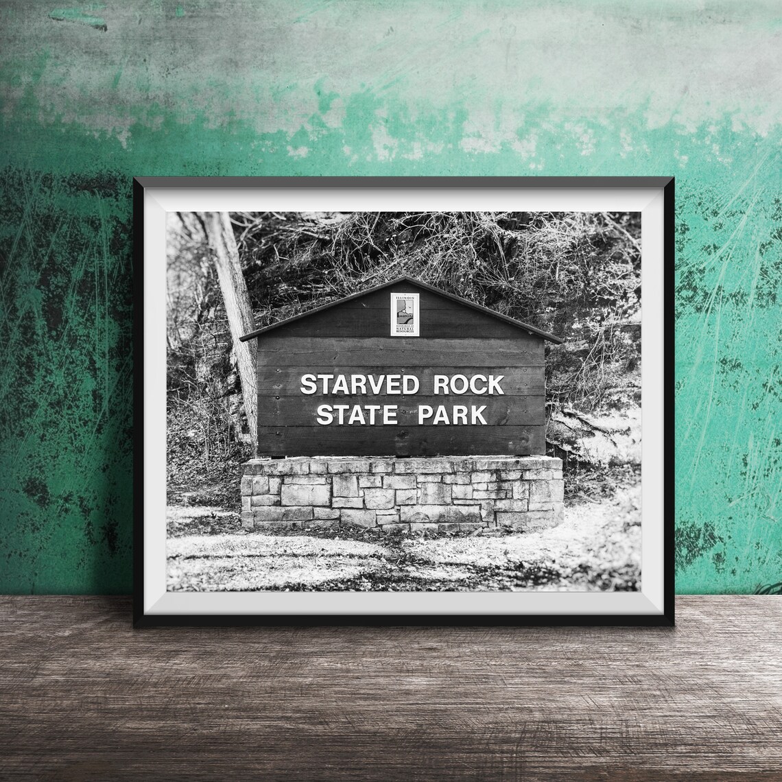 Starved Rock State Park Wooden Entrance Sign Wall Photo Poster - Image 2