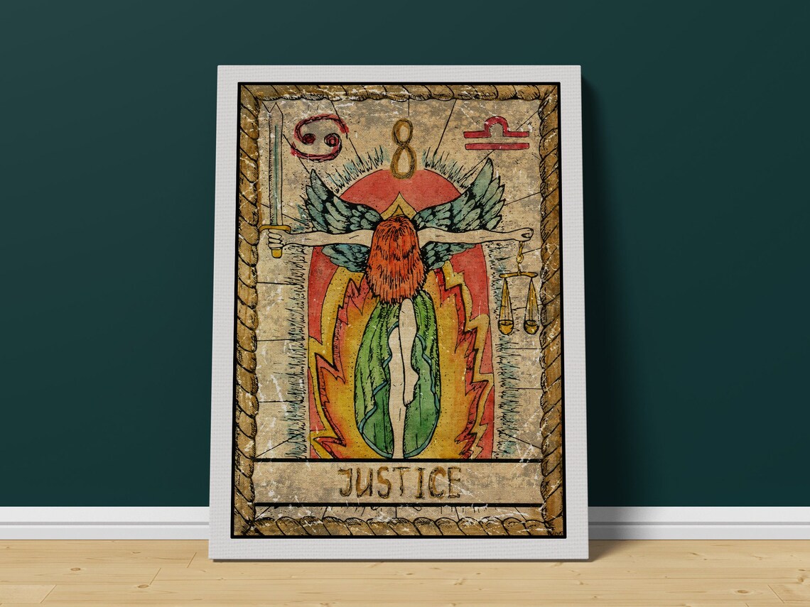 Tarot Card Print Wall Art Tarot Card Justice Tarot Cards Print Tarot Print Tarot Card Wall Print Tarot Card Wall Art Tarot Art