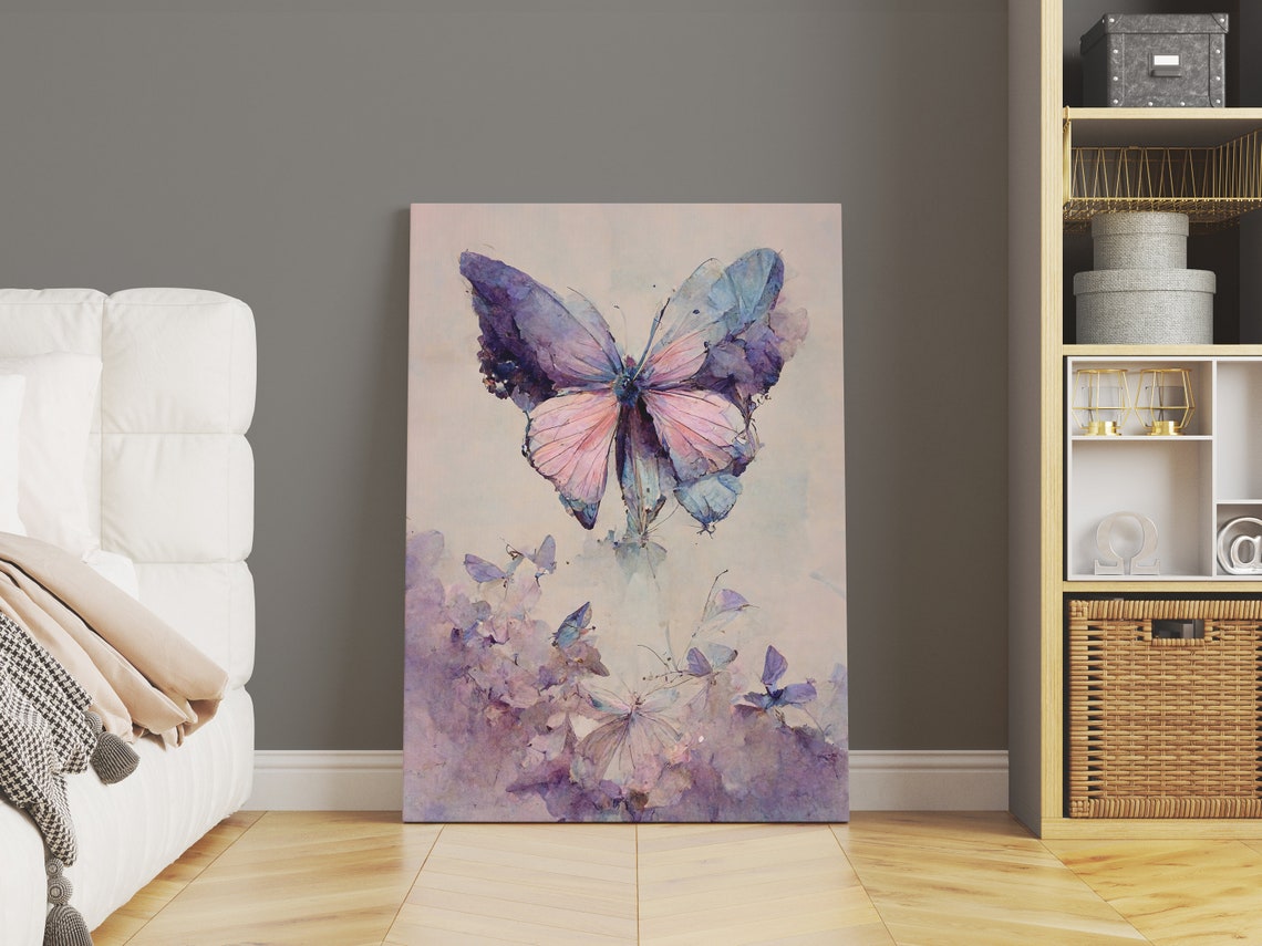 Purple Butterfly Wall Art Butterfly Print Butterfly Butterfly Art Print Feminine Wall Art Feminine Art Prints Butterflies - Image 3