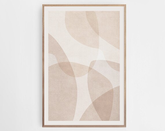 Beige Cream Abstract Print Wall Art Diy Wall Decor Mid Century Geometric Art Modern Wall Art Minimalist Print