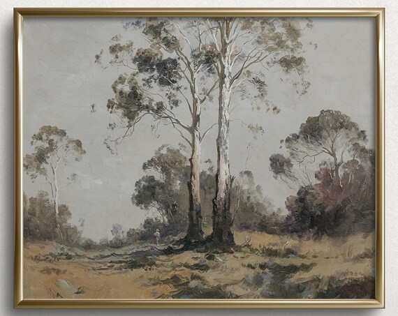 Whispering Trees Moody Tree Painting Moody Art Prints Forest Landscape Painting L266