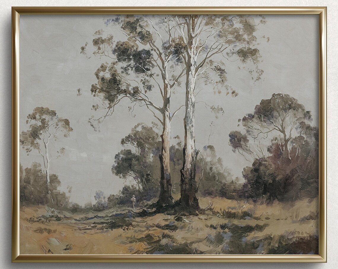 Whispering Trees Moody Tree Painting Moody Art Prints Forest Landscape Painting L266