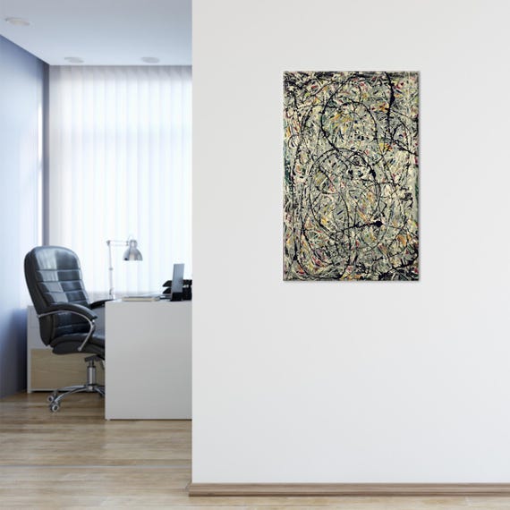 Colorful Canvas Decor Luxury Print Abstract Wall Hangings Handmade Gift Mixed Colors Art For Him
