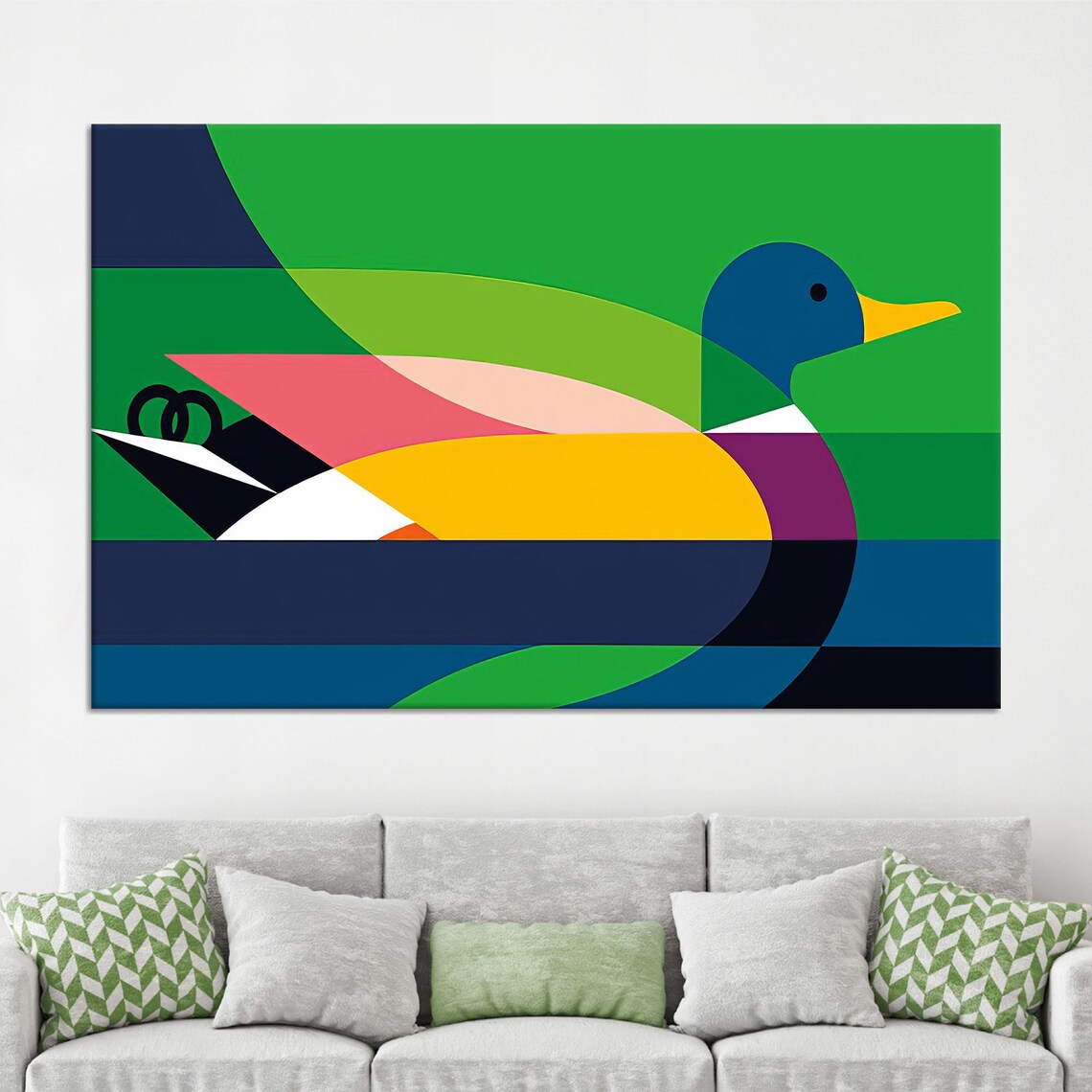 Duck Design Abstract Art Print, Gift For Dad