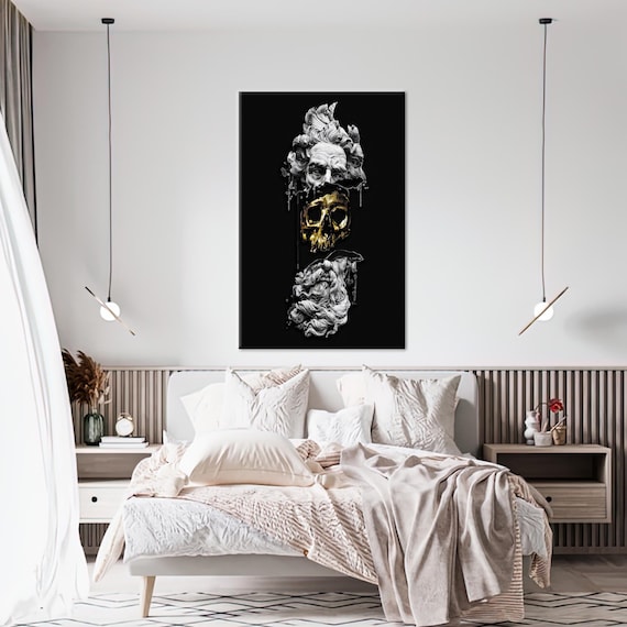Golden Skull Canvas Art Poseidon Loft Decor