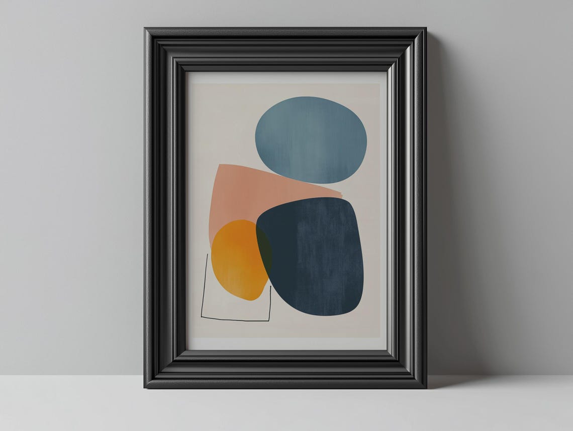 Colorful Pastel Abstract Geometric Shapes Minimalist Wall Art - Image 2
