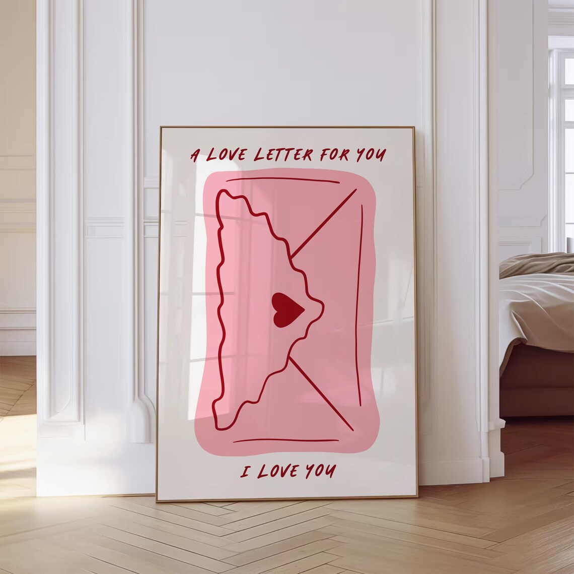 A Love Letter For You Pink Envelope I Love You Romantic Poster - Image 4