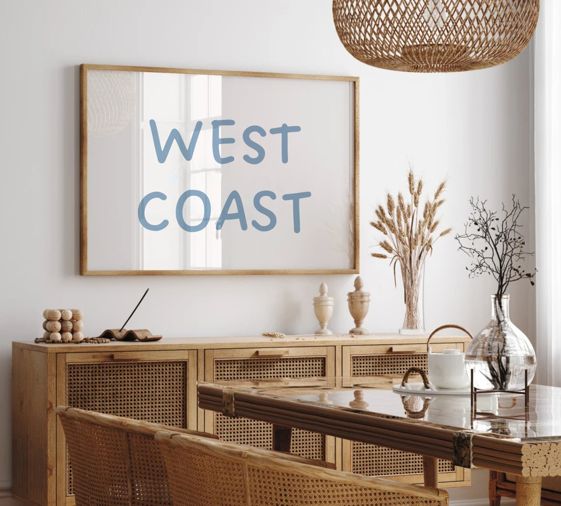West Coast Dusty Blue Hand Lettering Minimal Coastal Decor Poster - Image 4