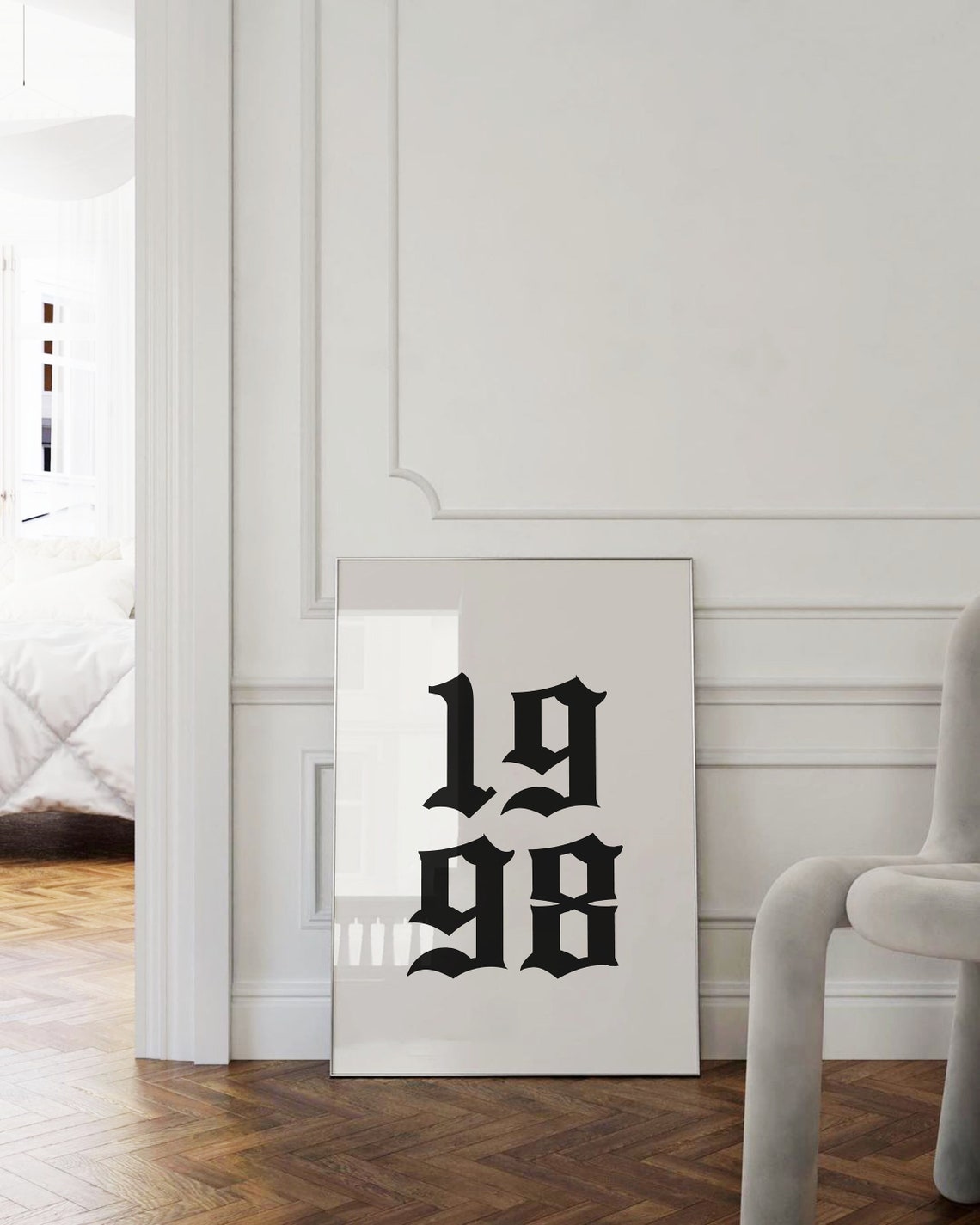 1998 Custom Year Gothic Numerals Birthday Anniversary Wall Poster - Image 3