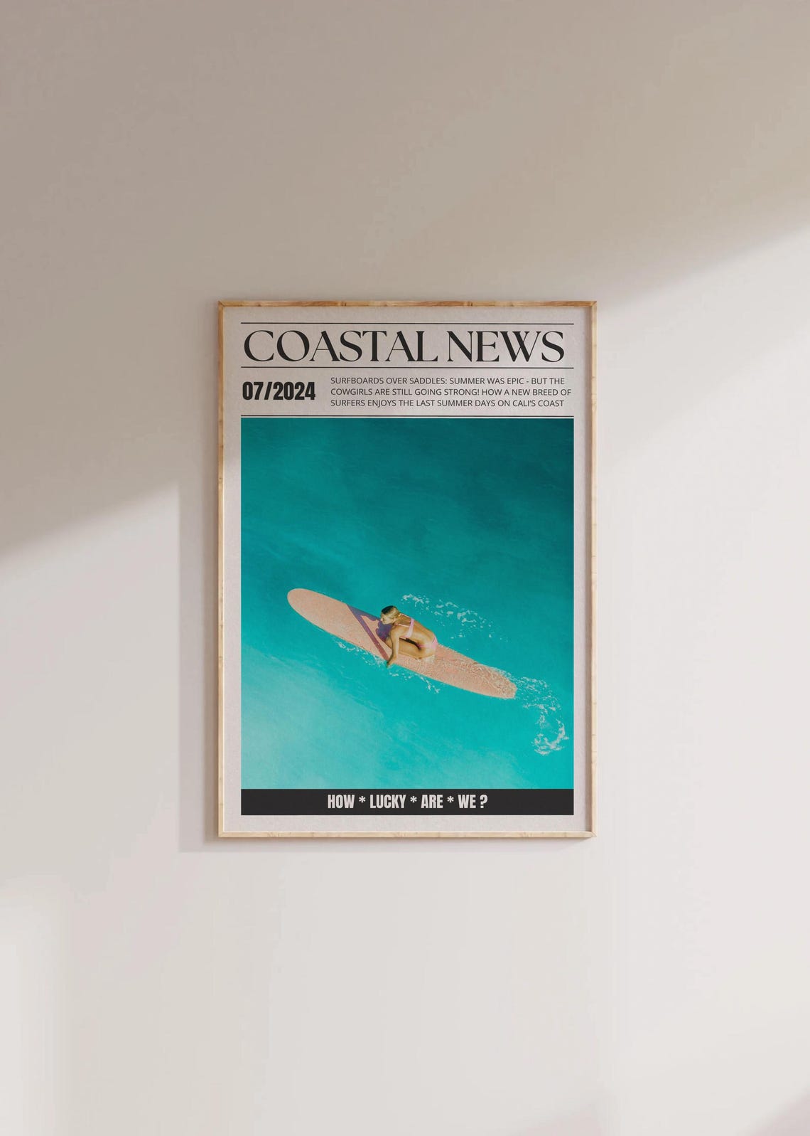Coastal News Surf Magazine Cover Aerial July 2024 Lifestyle Poster