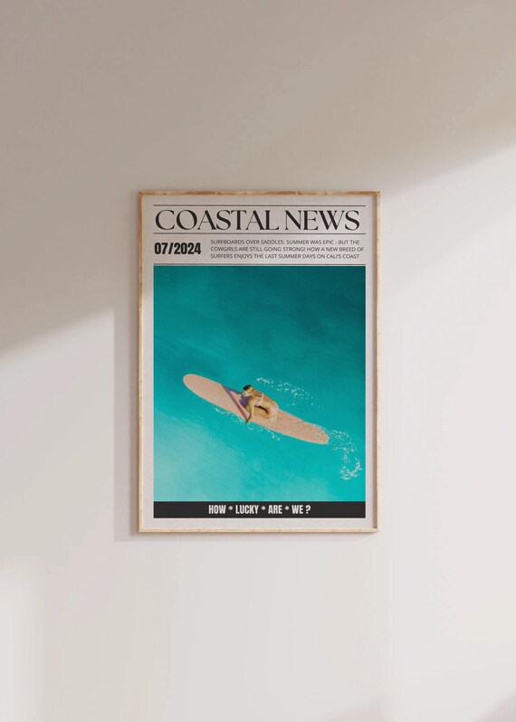 Coastal News Surf Magazine Cover Aerial July 2024 Lifestyle Poster