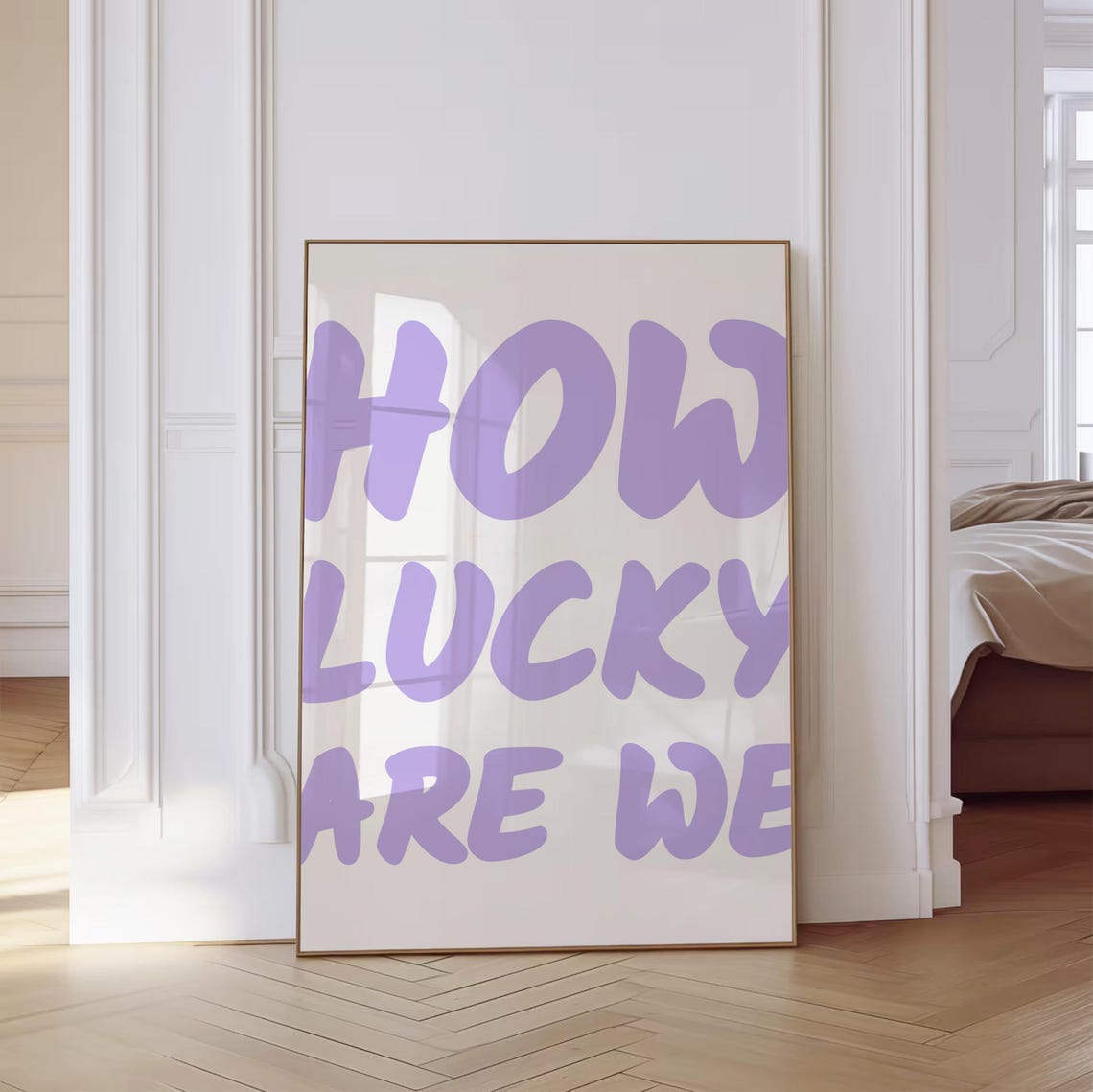 How Lucky Are We Pastel Purple Bubble Letters Positive Quote Poster - Image 4