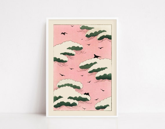 Pink Sky By Watanabe Seitei Poster Vintage Poster Vintage Print Japanese Poster