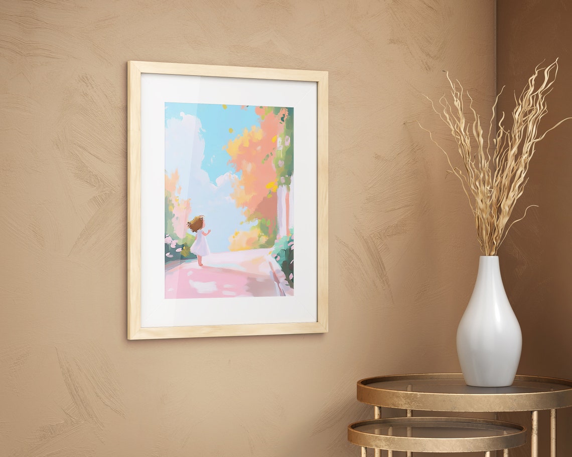Pastel Daydream Nursery Room Print Kids Wall Decor Adorable Kids Poster Cute Child Poster Pastel Kids Wall Art Little Girl Cherub - Image 2