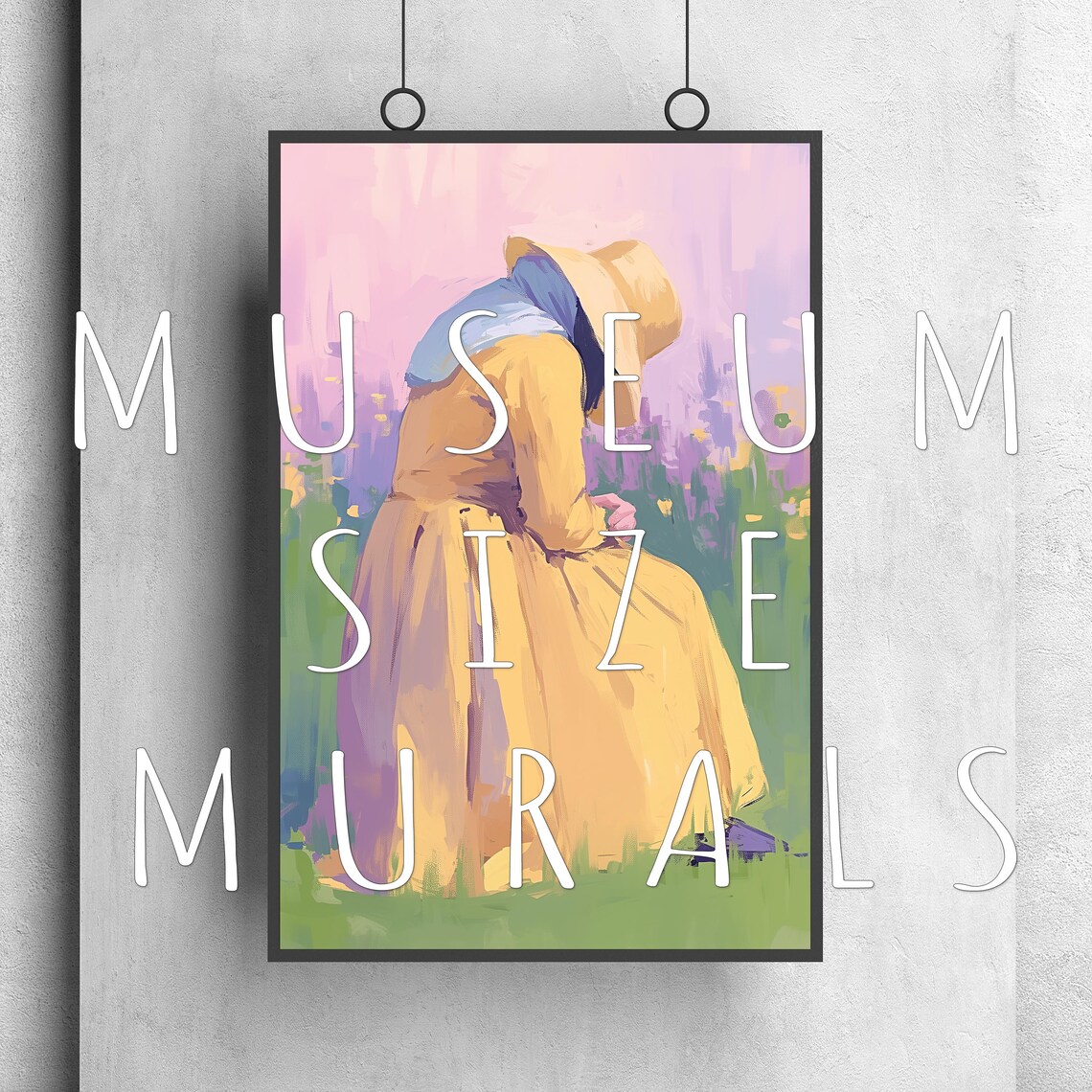 Faceless Woman In Yellow Dress And Sun Hat Among Wildflowers Poster - Image 3