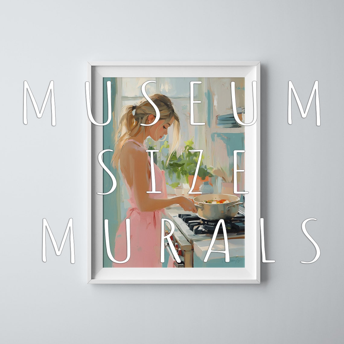 Culinary Pastel Morning 1950s Housewife Art Retro Housewife Art Housewife Print Holiday Housewives Cooking Lover Gift Retro Housewives - Image 3