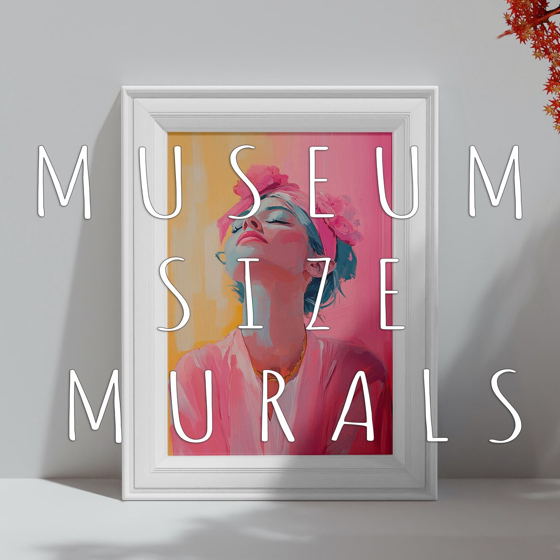 Colorful Woman Portrait with Pink Headband Modern Art Poster - Image 3