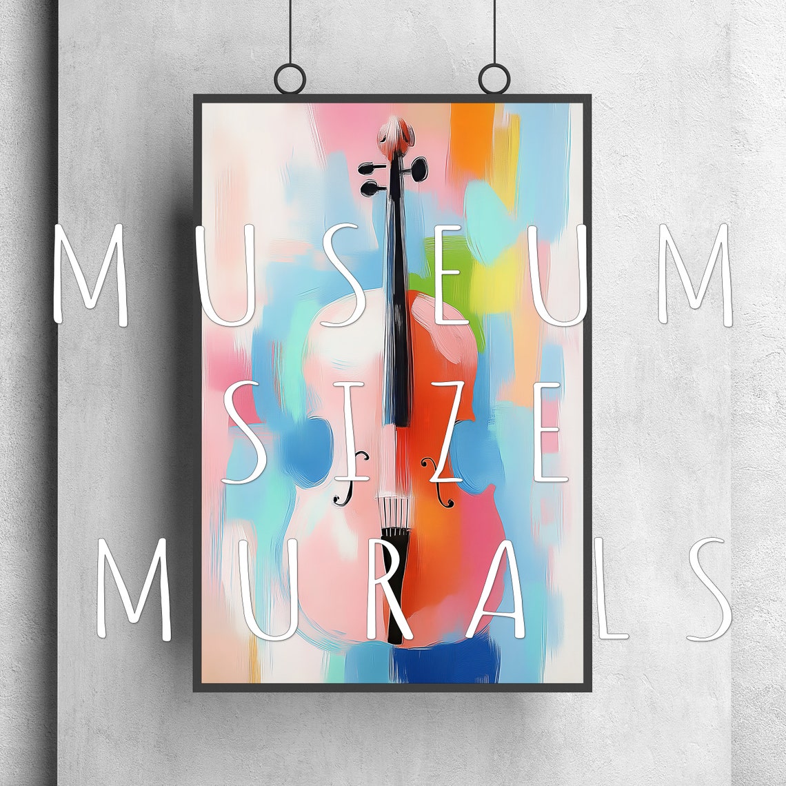 Pastel Colorful Cello Abstract Music Instrument Art Print Poster Decor - Image 3