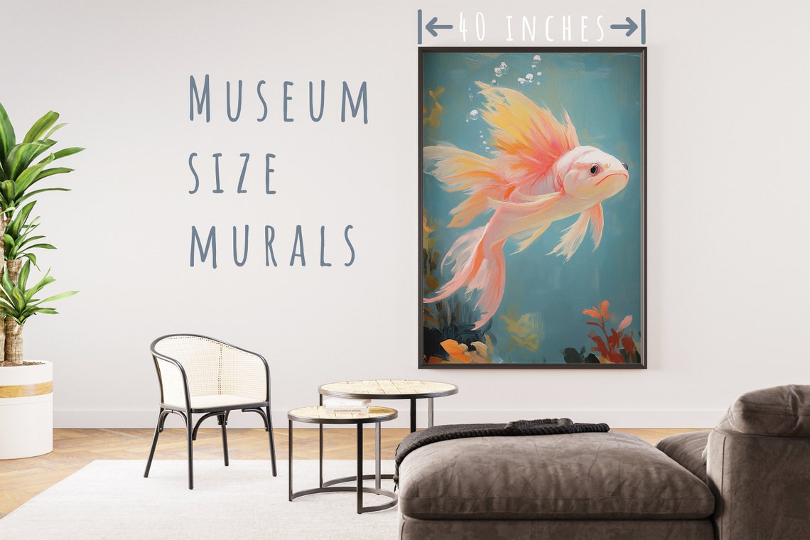 Pastel Goldfish Art Impressionistic Contemporary Style Modern Impressionism Goldfish Painting Pastel Goldfish Matisse Goldfish - Image 5