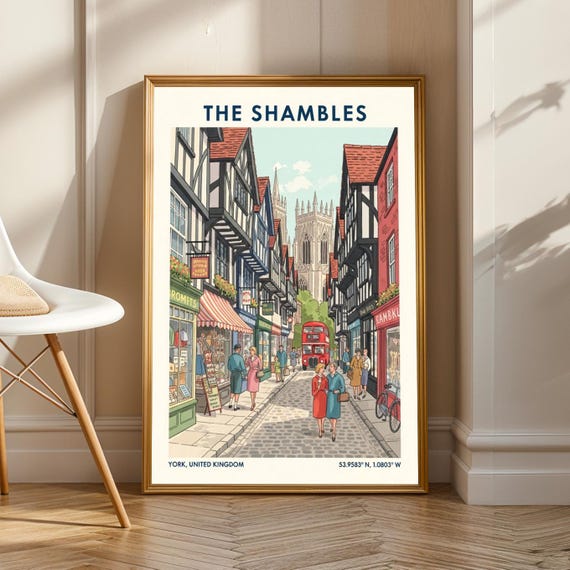 The Shambles York Medieval Street Timbered Shops England Poster Art