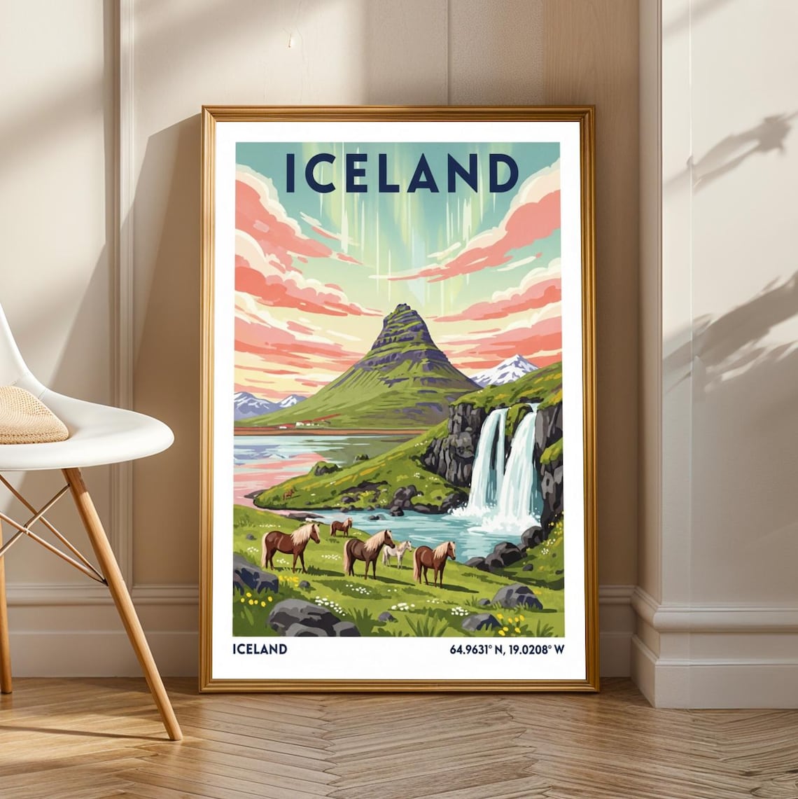 Icelandic Landscape Art Print, Nordic Scenery Poster