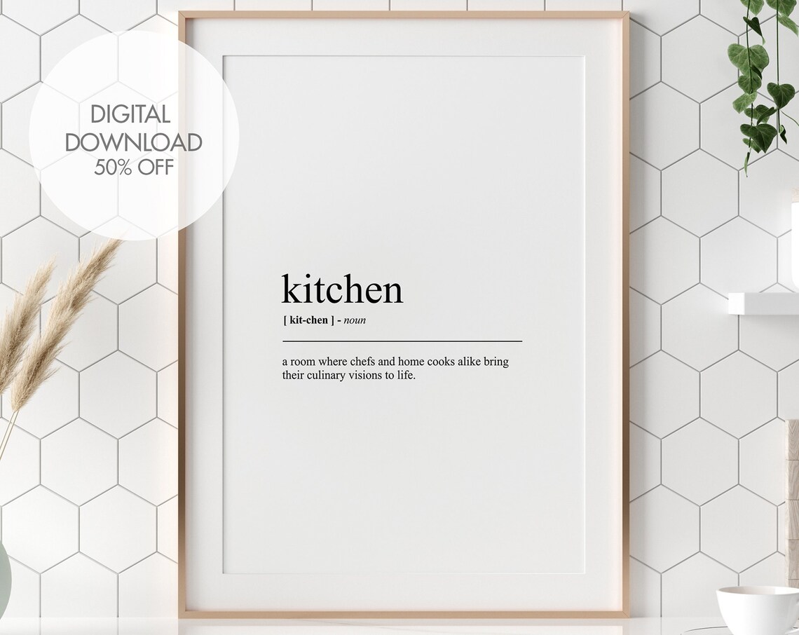 Kitchen Definition Print Kitchen Dictionary Art Foods Drinks Funny Definitions Kitchen Print Gift For Mom Kitchen Room Wall Art