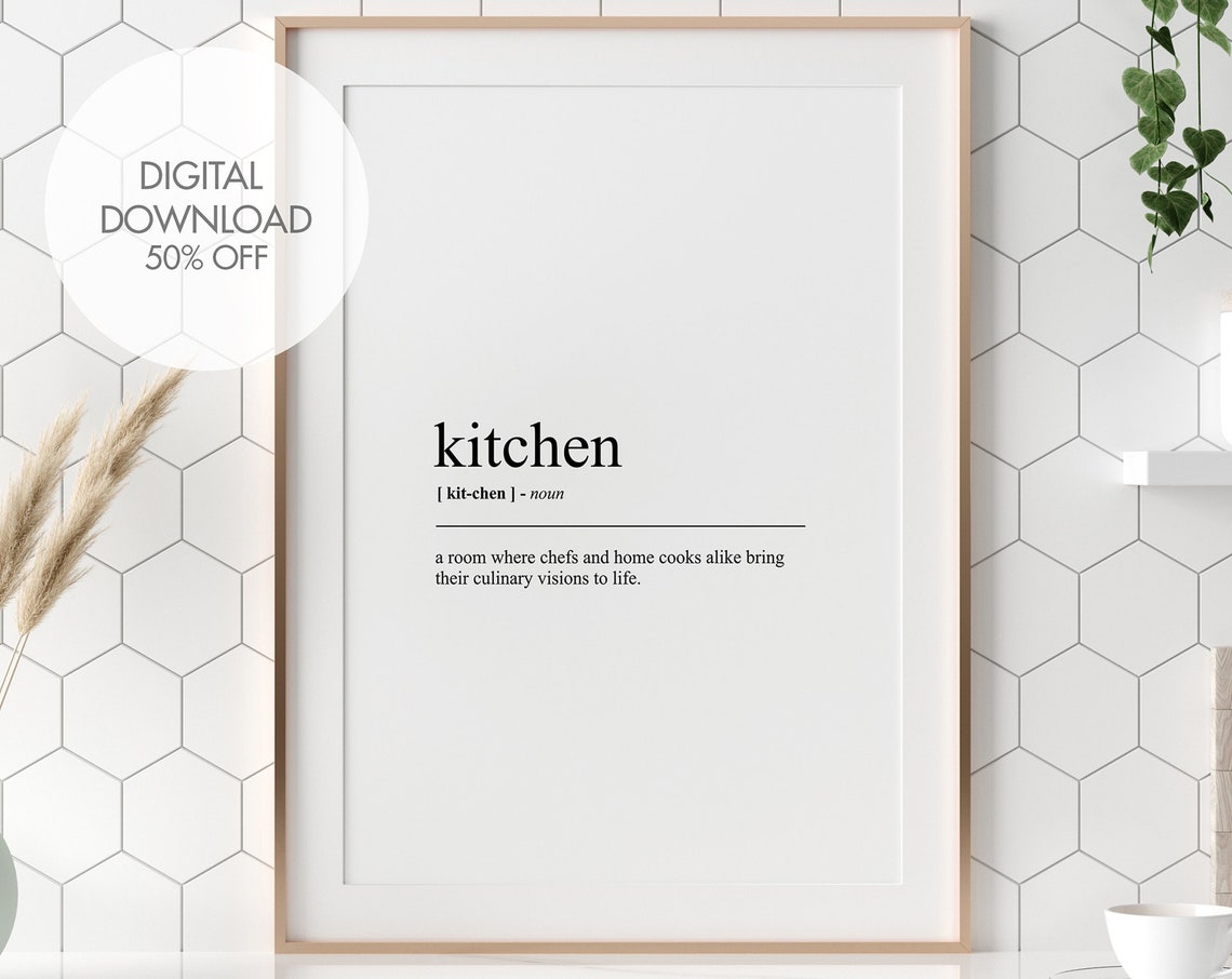 Kitchen Funny Definition Dictionary Art Culinary Chef Wall Poster