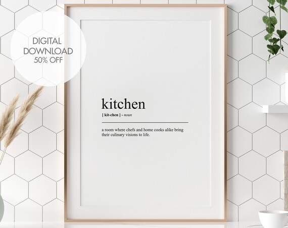Kitchen Definition Print Kitchen Dictionary Art Foods Drinks Funny Definitions Kitchen Print Gift For Mom Kitchen Room Wall Art