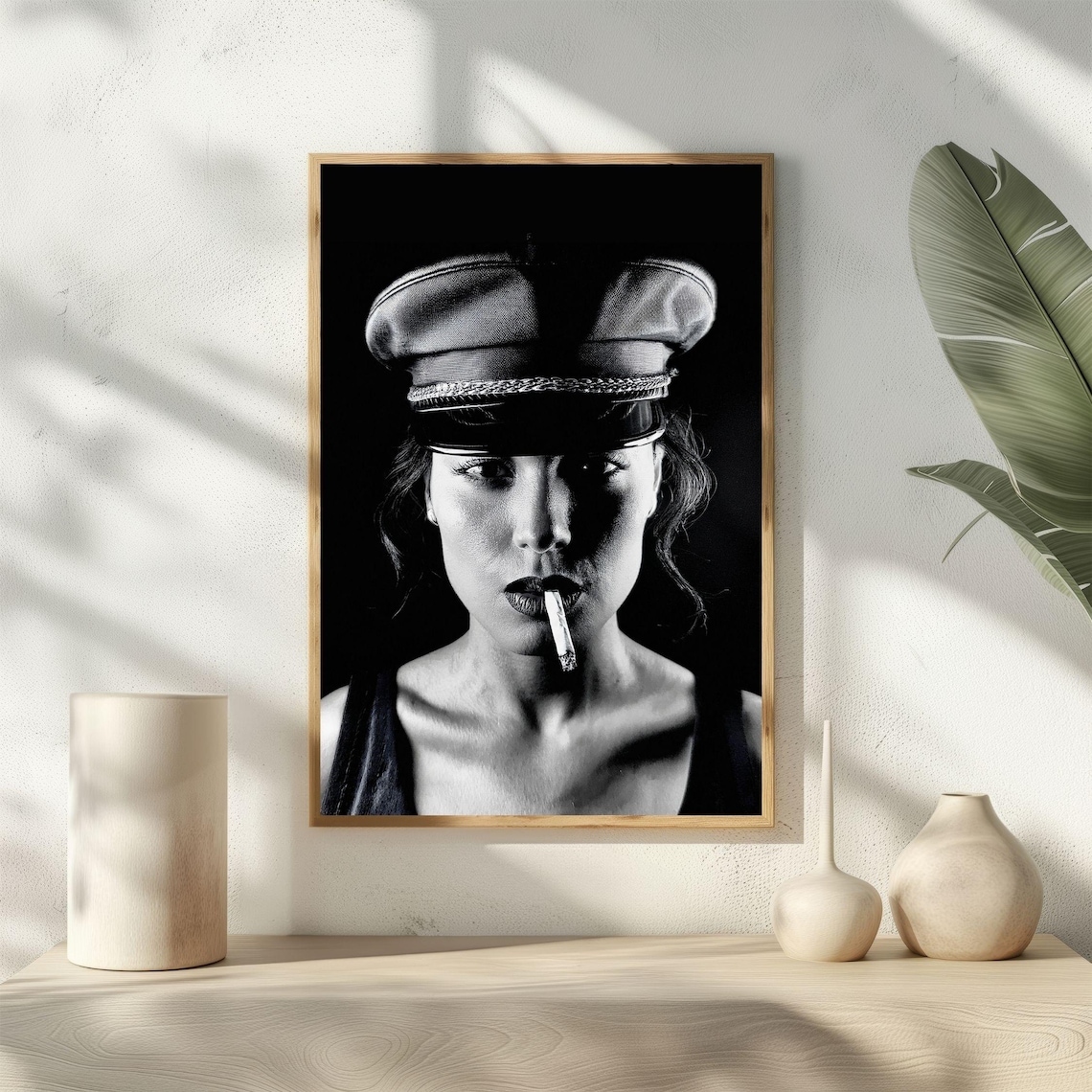 Black And White Portrait Of Woman With Cigarette, Vintage Style - Image 4