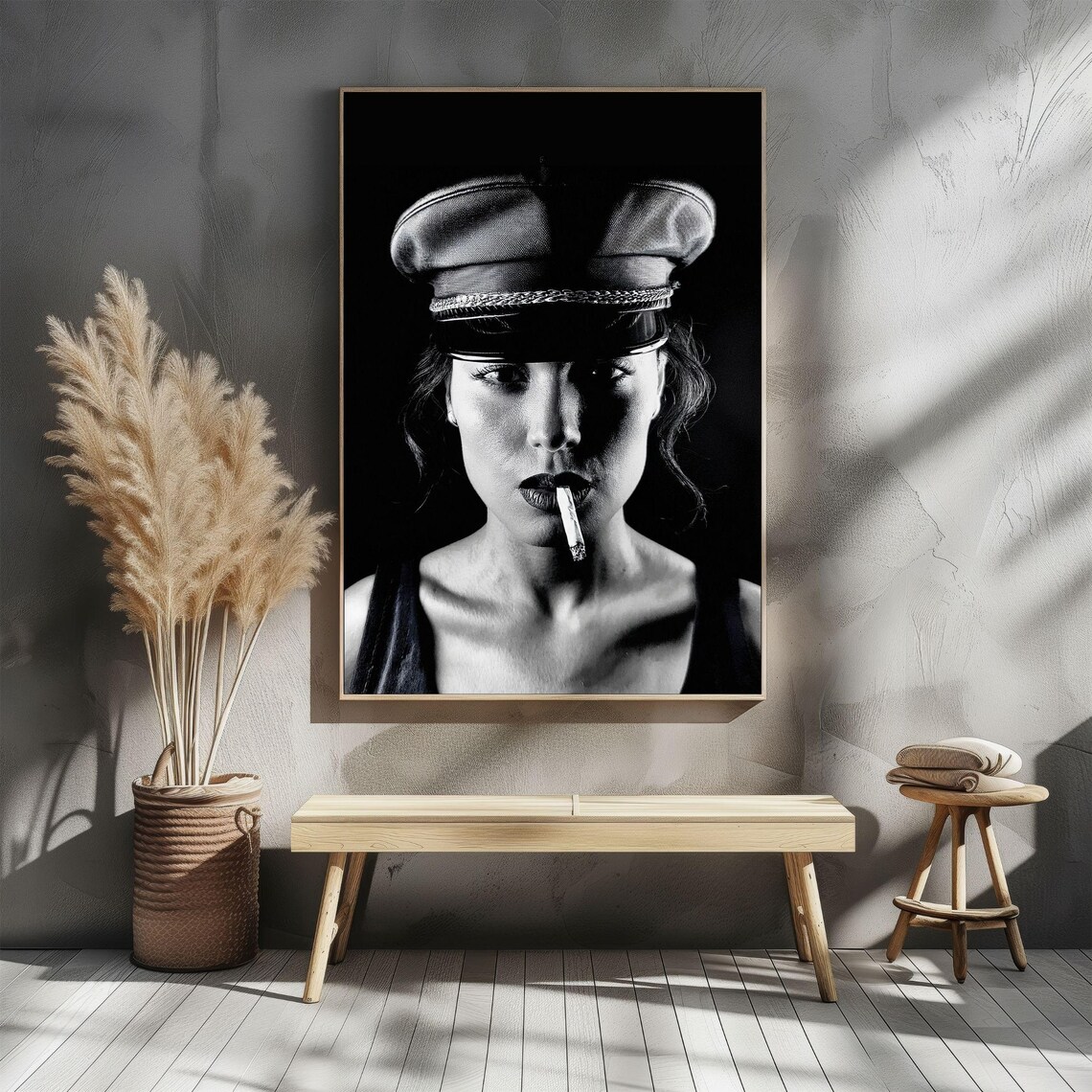 Black And White Portrait Of Woman With Cigarette, Vintage Style - Image 5