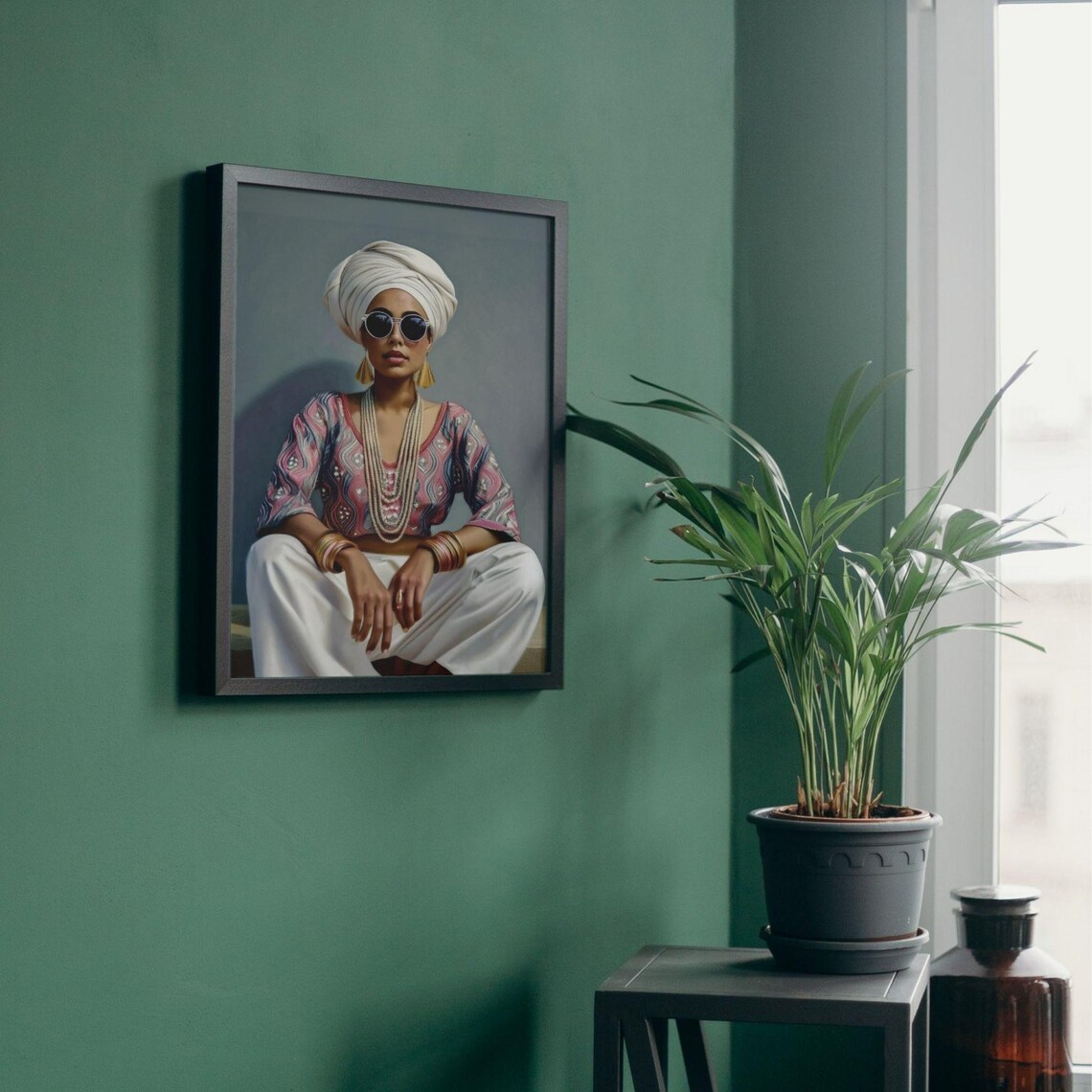 Modern Indian Woman Sitting, Indian Pop Art - Image 3