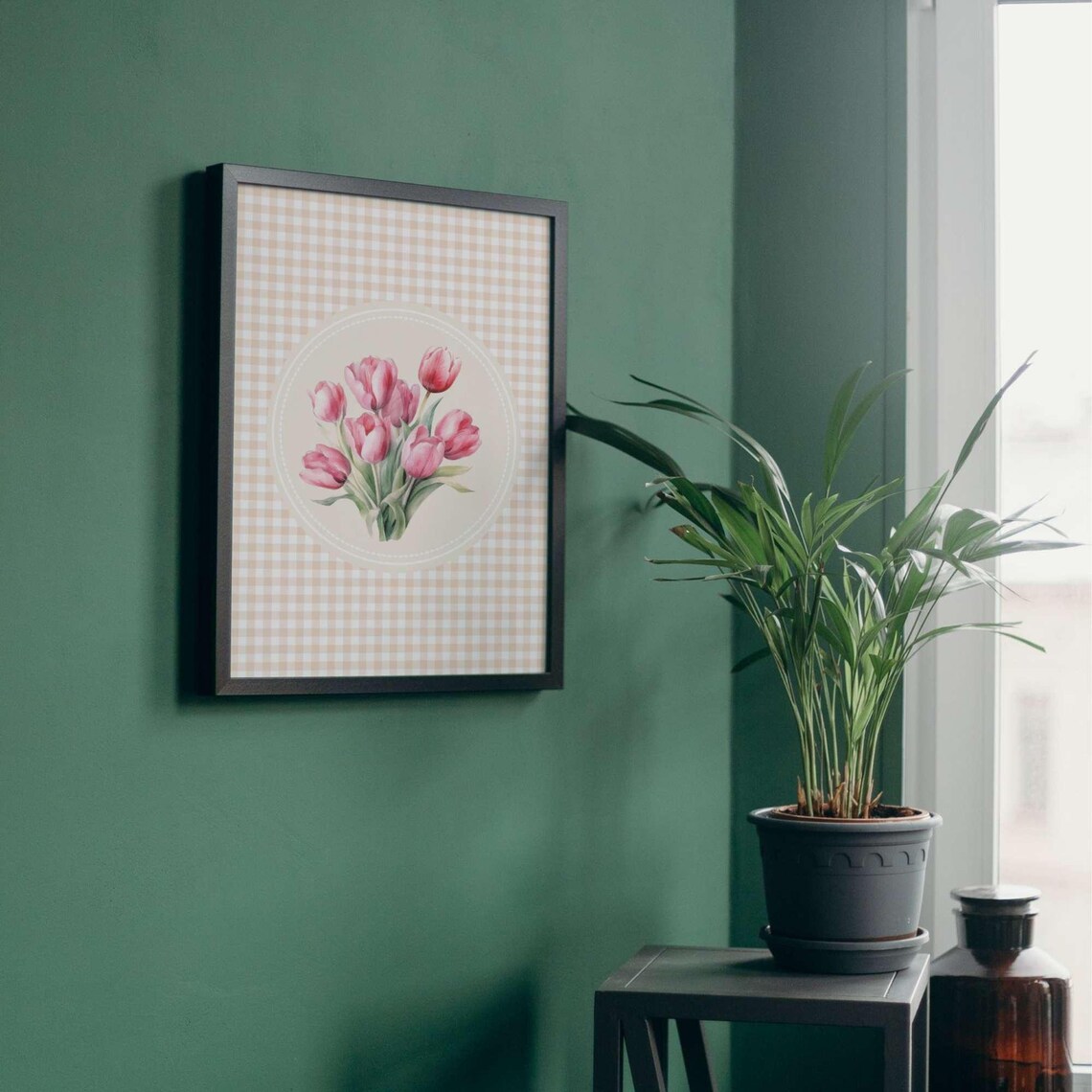 Vintage Tulip Illustration, Abstract Botanical Decor - Image 4
