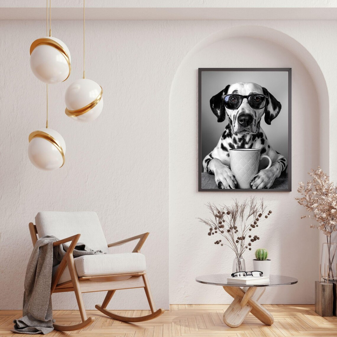 Dalmatian Dog Drinking Coffee, Funny Kitchen Art Print - Image 2