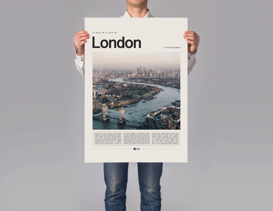 London Tower Bridge Thames Aerial Dusk View UK Cityscape Poster - Image 2