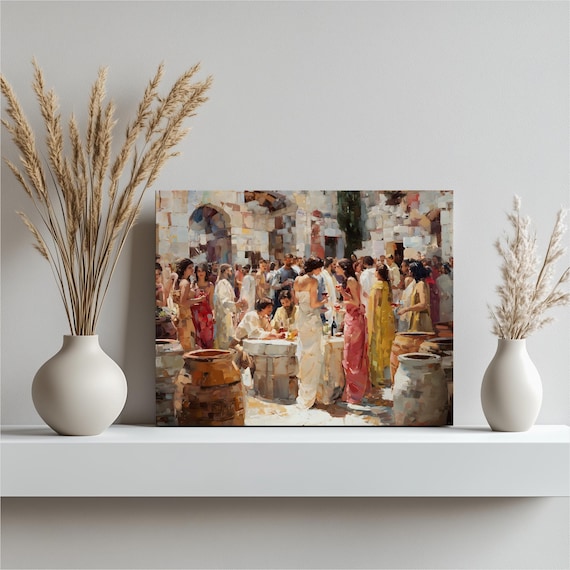 Ancient Roman Courtyard Wine Celebration Classical Feast Art Poster