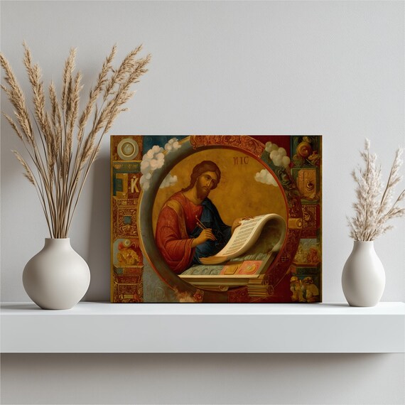 Saint John The Evangelist Greek Orthodox Icon Religious Art Poster