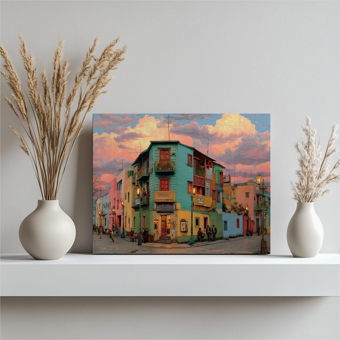 Buenos Aires La Boca Colorful Caminito Street Scene Evening Poster