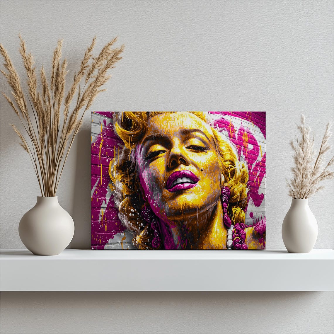 Bold Marilyn Monroe Pop Art Graffiti Style Portrait Wall Art