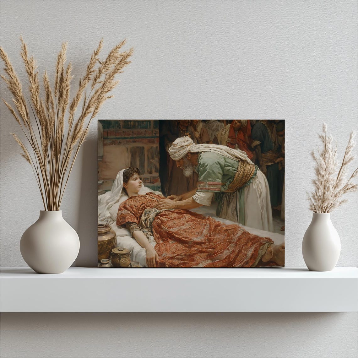 Biblical Healing Vintage Bible Scene Classic Religious Style Poster