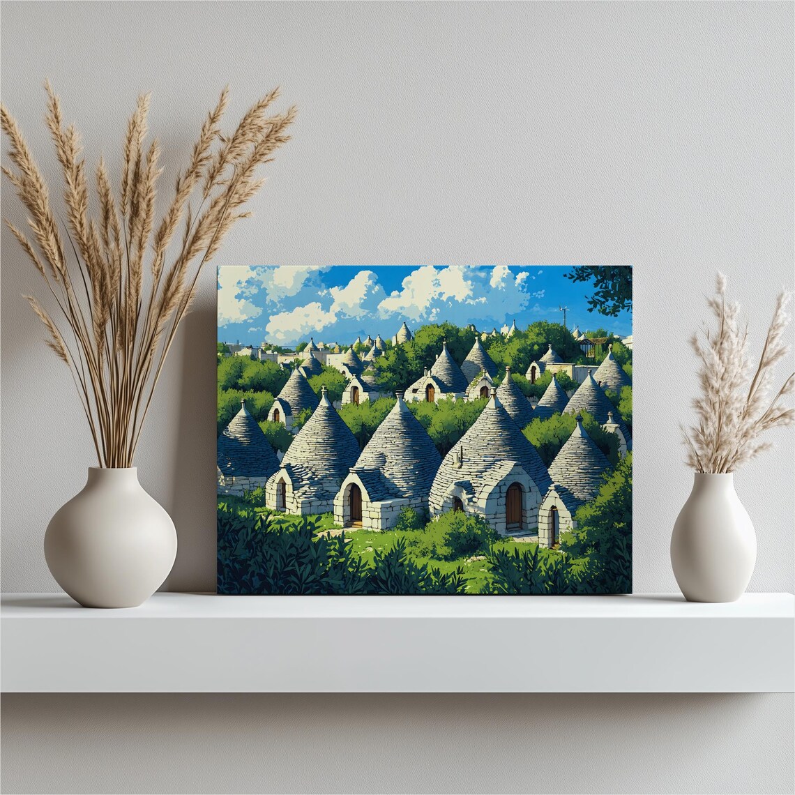 Alberobello Trulli Cone Roof Stone Huts in Puglia Italy Poster