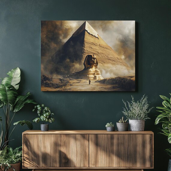 Egypt Sphinx Pyramid Dramatic Desert Ancient Monument Art Poster
