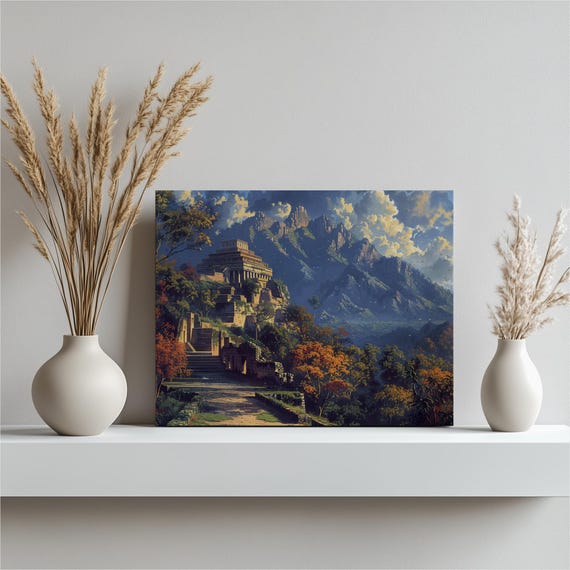 Guatemala Canvas Wall Art Guatemalan Traditional Textiles Poster Ancient Mayan Ruins Nostalgic High Detail Realistic Decor Unique Prints