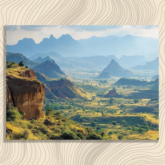 Misty Mountain Valley Hazy Blue Ridge Landscape Canvas Print