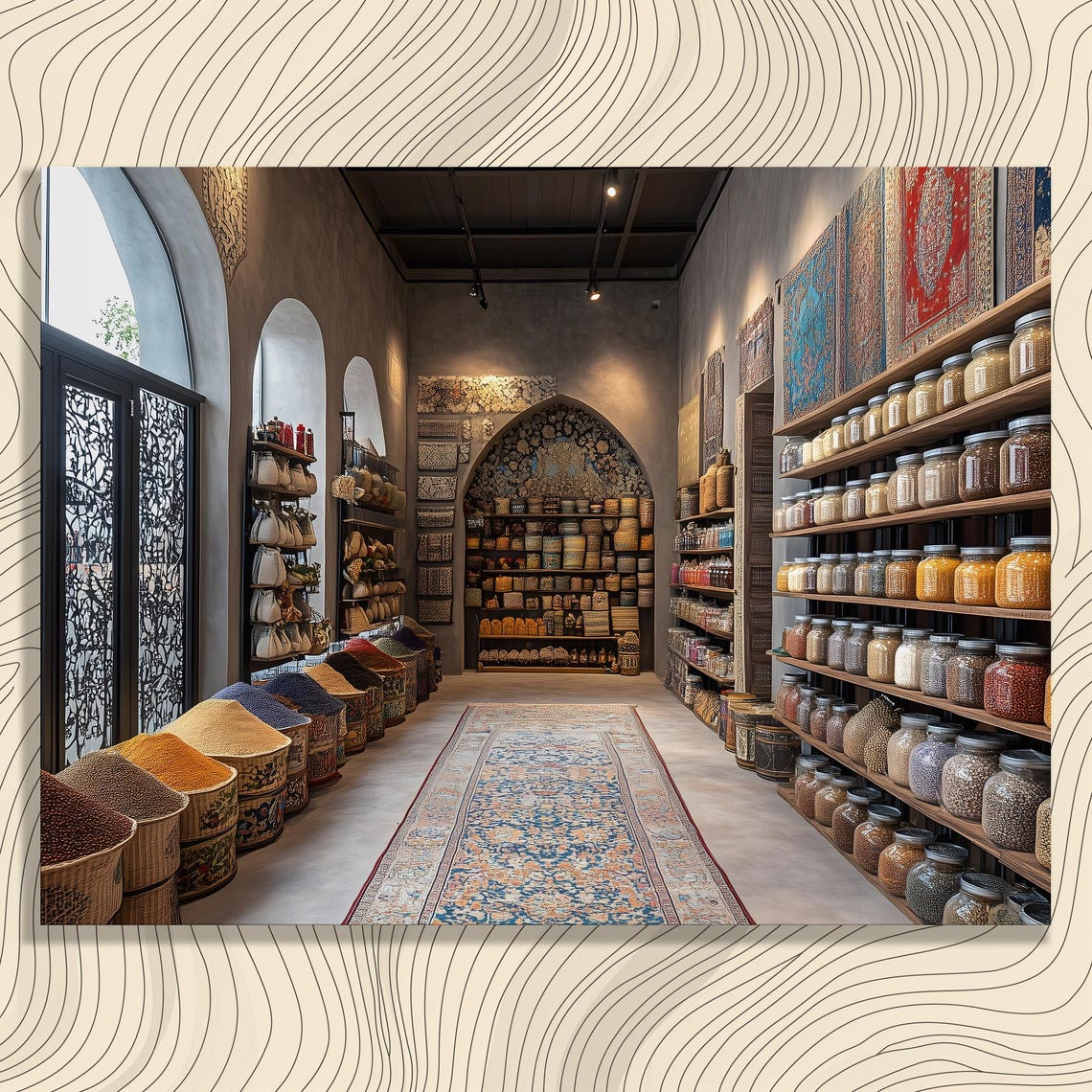 Middle Eastern Spice Market Shop Interior Photo Decor Poster